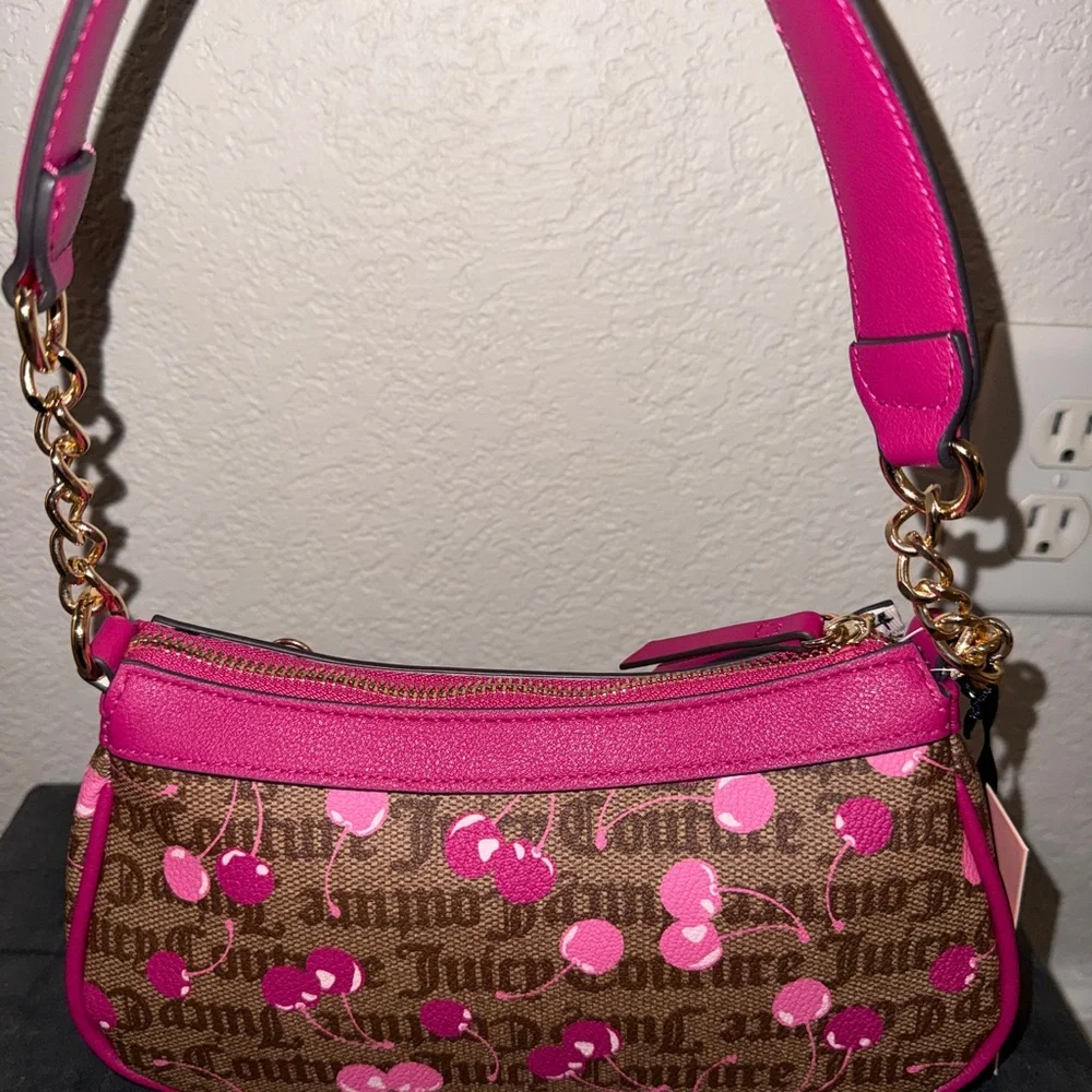 Juicy Couture Hot Pink Cherry Print Shoulder Bag - Picture 2 of 7